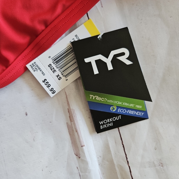 NWTS TYR Womens Red Two Piece Workout Bikini Size XS - Picture 2 of 6